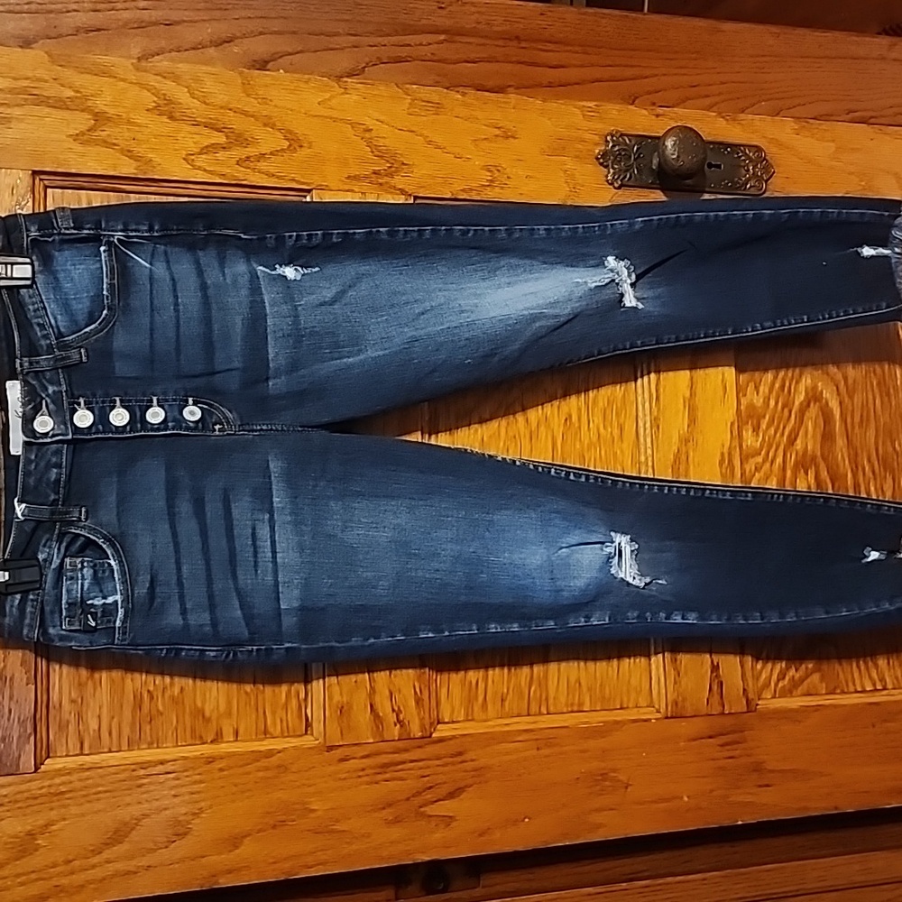 KanCan Dark Blue Distressed Skinny Jeans